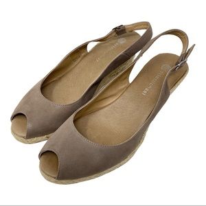 Eric Michael green espadrille wedge sandals 8.5